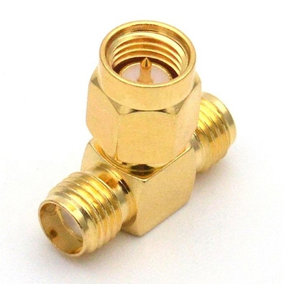 T Type Mannetje van de Kabeladapters SMA van de Celtelefoon het Hulp aan Dubbel Wijfje