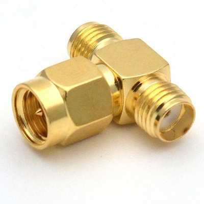 T Type Mannetje van de Kabeladapters SMA van de Celtelefoon het Hulp aan Dubbel Wijfje