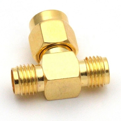 T Type Mannetje van de Kabeladapters SMA van de Celtelefoon het Hulp aan Dubbel Wijfje